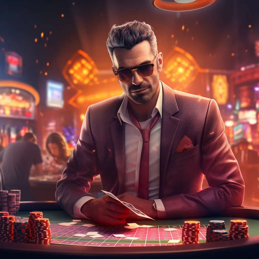 Character enjoying risk-free social casino games
