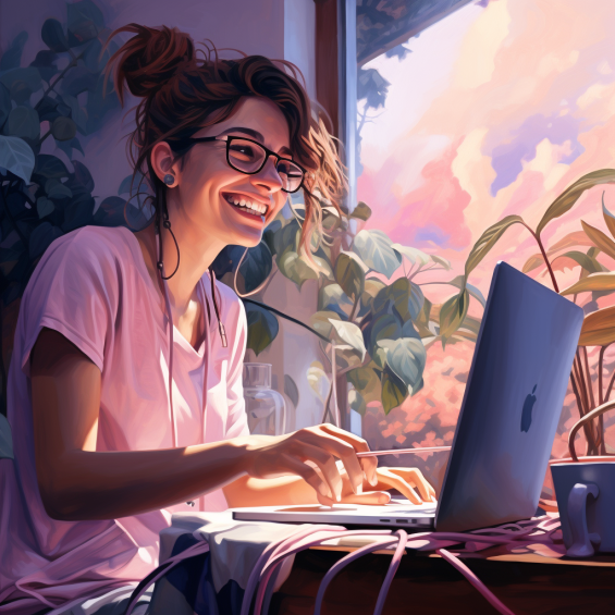 Man enjoying social casino games on a computer